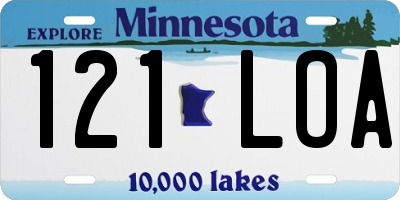 MN license plate 121LOA
