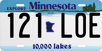 MN license plate 121LOE