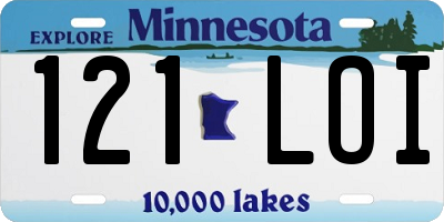 MN license plate 121LOI