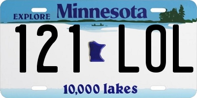 MN license plate 121LOL