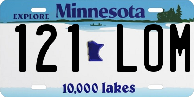 MN license plate 121LOM
