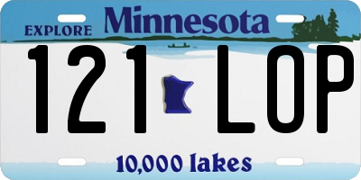MN license plate 121LOP