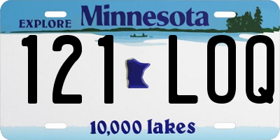 MN license plate 121LOQ