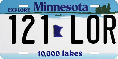 MN license plate 121LOR