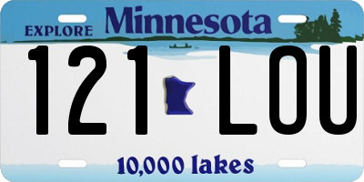 MN license plate 121LOU