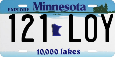 MN license plate 121LOY