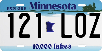 MN license plate 121LOZ