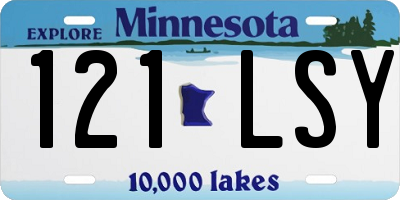 MN license plate 121LSY