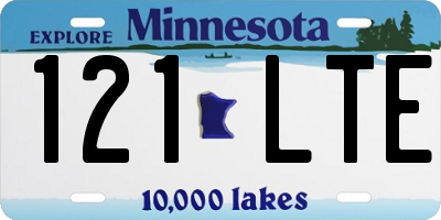 MN license plate 121LTE
