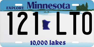 MN license plate 121LTO