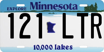 MN license plate 121LTR