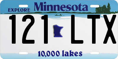 MN license plate 121LTX