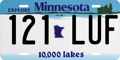 MN license plate 121LUF