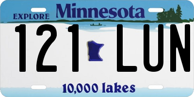 MN license plate 121LUN