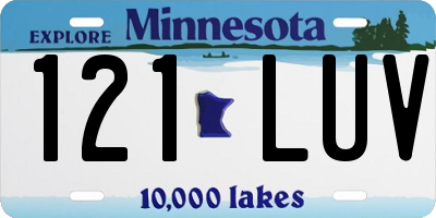 MN license plate 121LUV