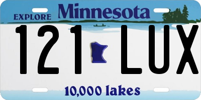 MN license plate 121LUX
