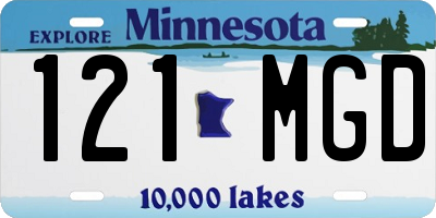 MN license plate 121MGD