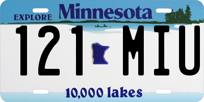 MN license plate 121MIU