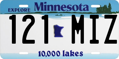 MN license plate 121MIZ