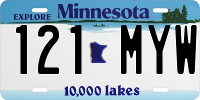 MN license plate 121MYW