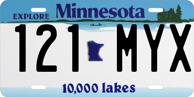 MN license plate 121MYX