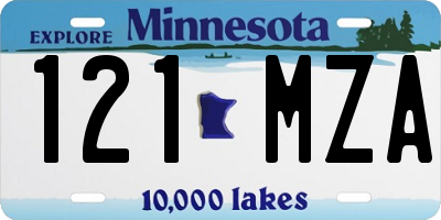MN license plate 121MZA