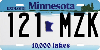 MN license plate 121MZK