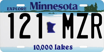 MN license plate 121MZR