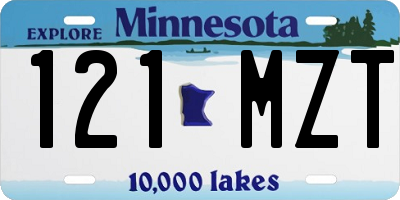 MN license plate 121MZT