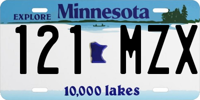 MN license plate 121MZX