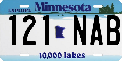 MN license plate 121NAB