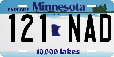 MN license plate 121NAD