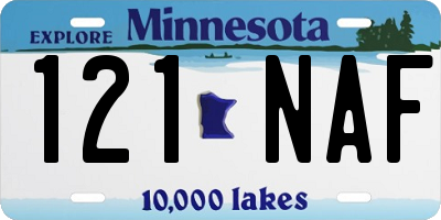 MN license plate 121NAF
