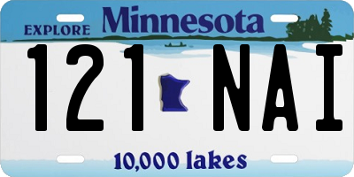 MN license plate 121NAI