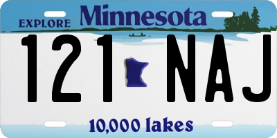 MN license plate 121NAJ