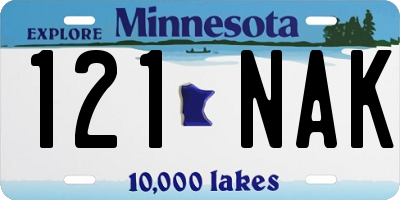 MN license plate 121NAK