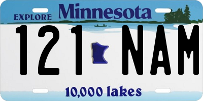 MN license plate 121NAM