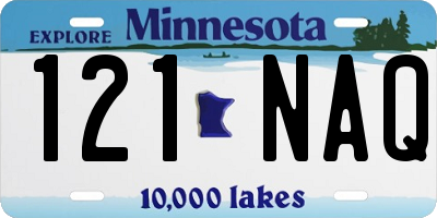 MN license plate 121NAQ