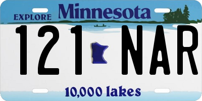 MN license plate 121NAR