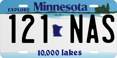 MN license plate 121NAS