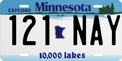 MN license plate 121NAY