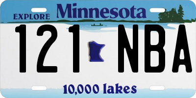 MN license plate 121NBA