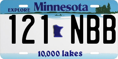 MN license plate 121NBB