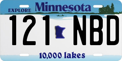 MN license plate 121NBD