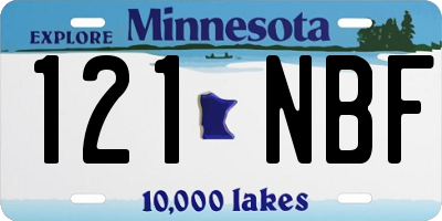 MN license plate 121NBF