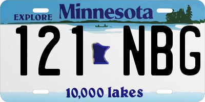 MN license plate 121NBG