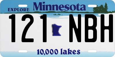 MN license plate 121NBH