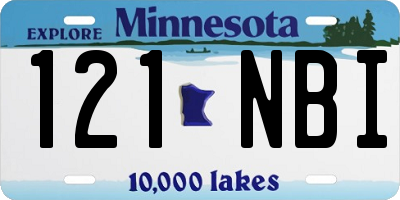 MN license plate 121NBI