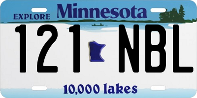 MN license plate 121NBL