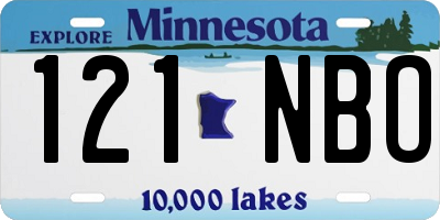 MN license plate 121NBO